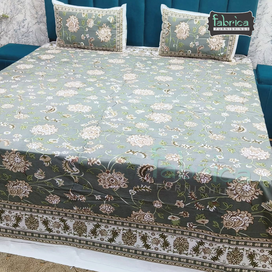Shahi Printed Premium Pure Cotton Super Kingsize Bed Sheets(110*110) inches