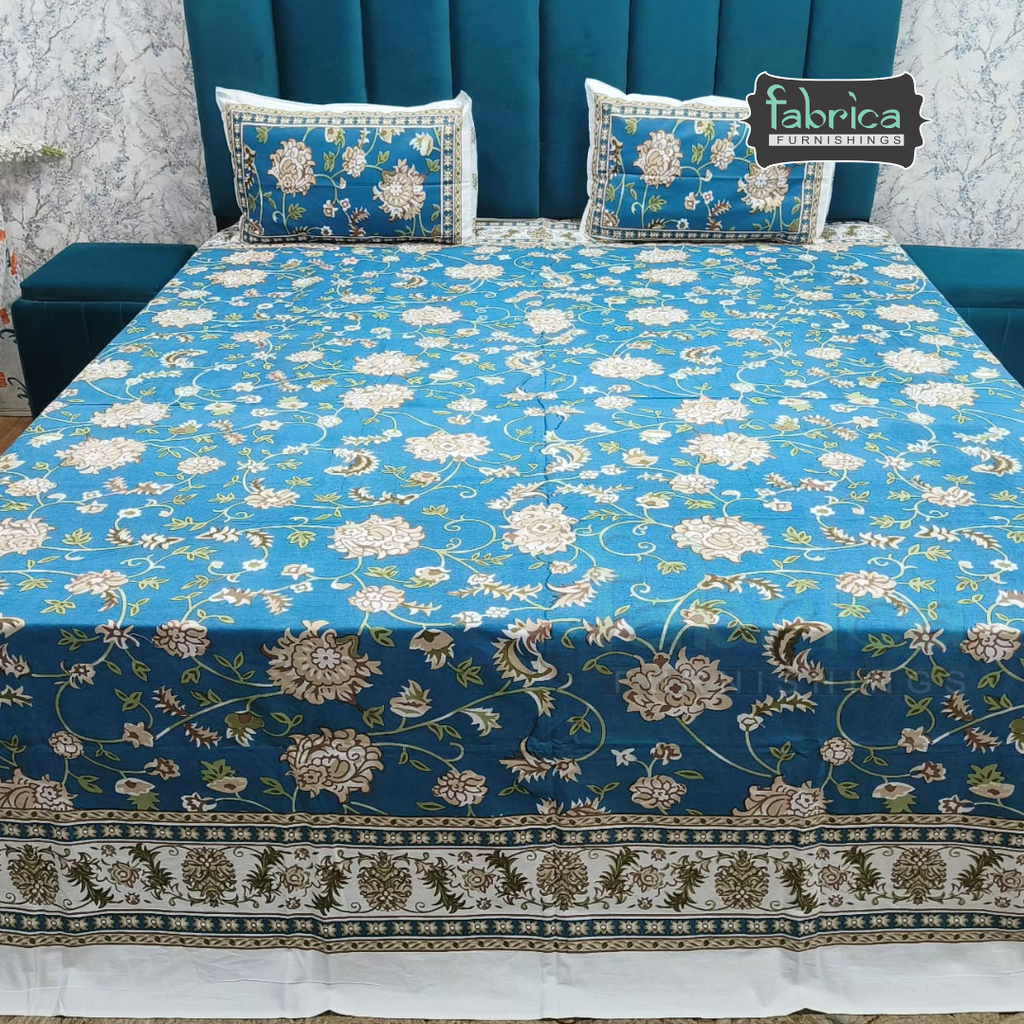 Shahi Printed Premium Pure Cotton Super Kingsize Bed Sheets(110*110) inches