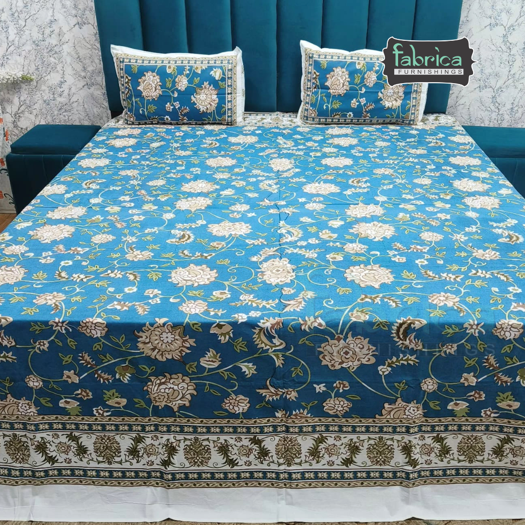 Shahi Printed Premium Pure Cotton Super Kingsize Bed Sheets(110*110) inches