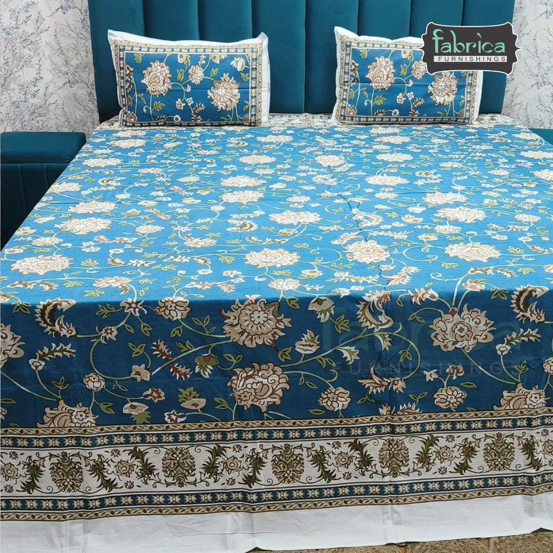 Shahi Printed Premium Pure Cotton Super Kingsize Bed Sheets(110*110) inches
