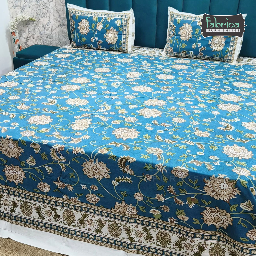 Shahi Printed Premium Pure Cotton Super Kingsize Bed Sheets(110*110) inches