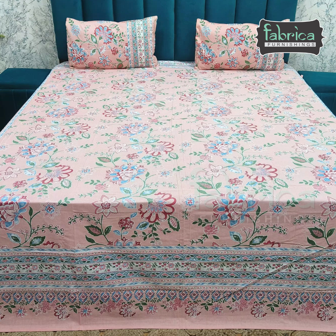 Shahi Printed Premium Pure Cotton Super Kingsize Bed Sheets(110*110) inches