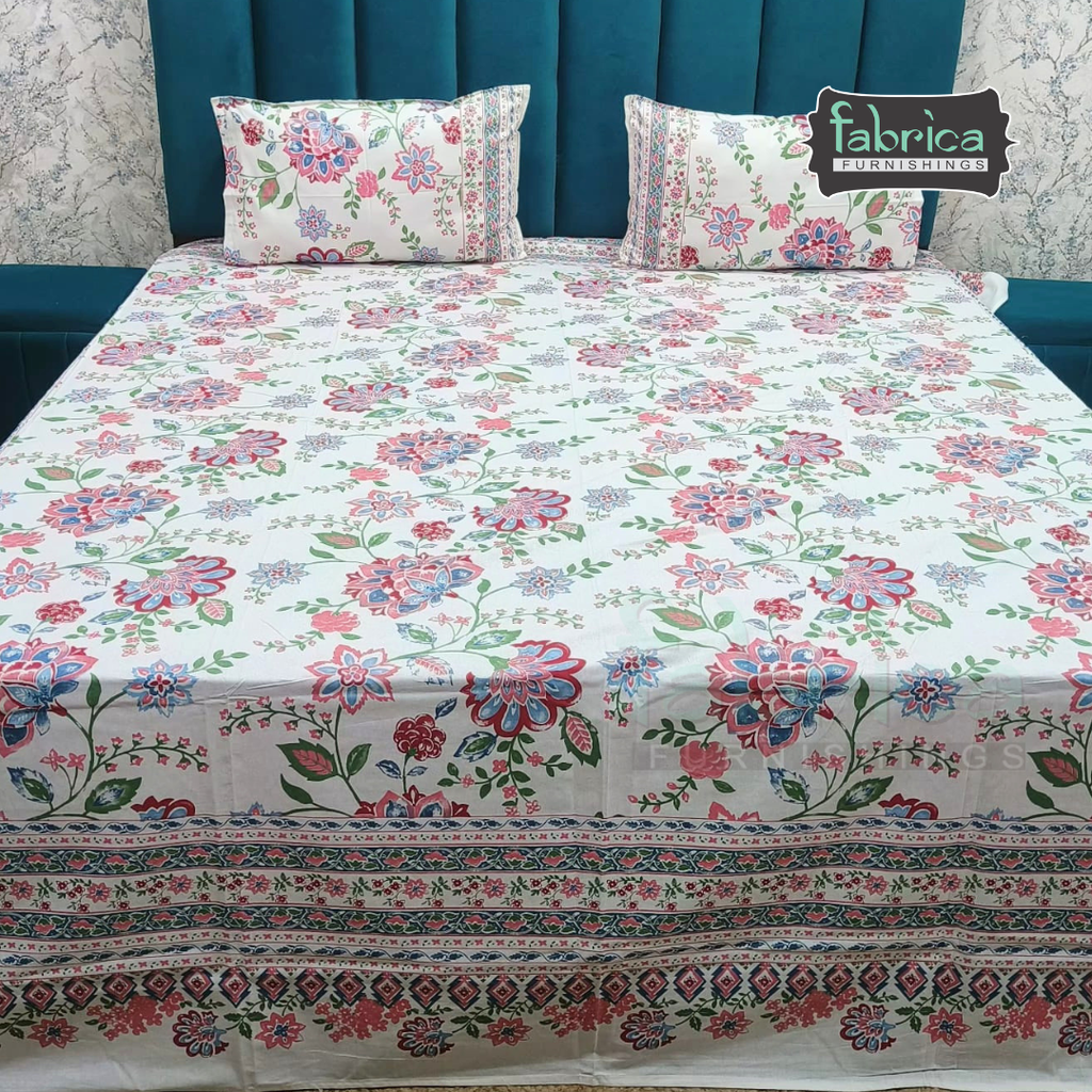 Shahi Printed Premium Pure Cotton Super Kingsize Bed Sheets(110*110) inches
