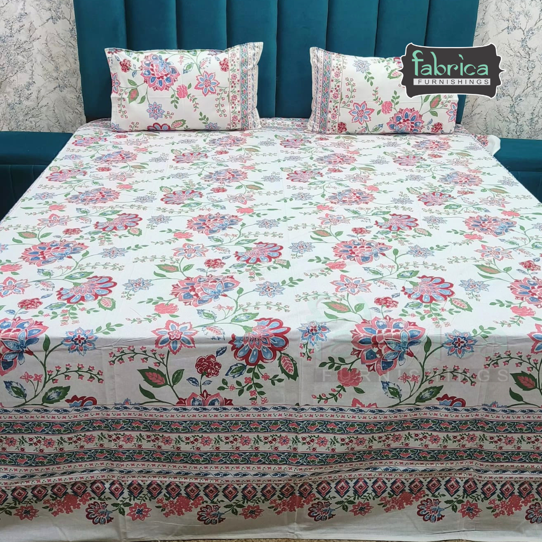 Shahi Printed Premium Pure Cotton Super Kingsize Bed Sheets(110*110) inches