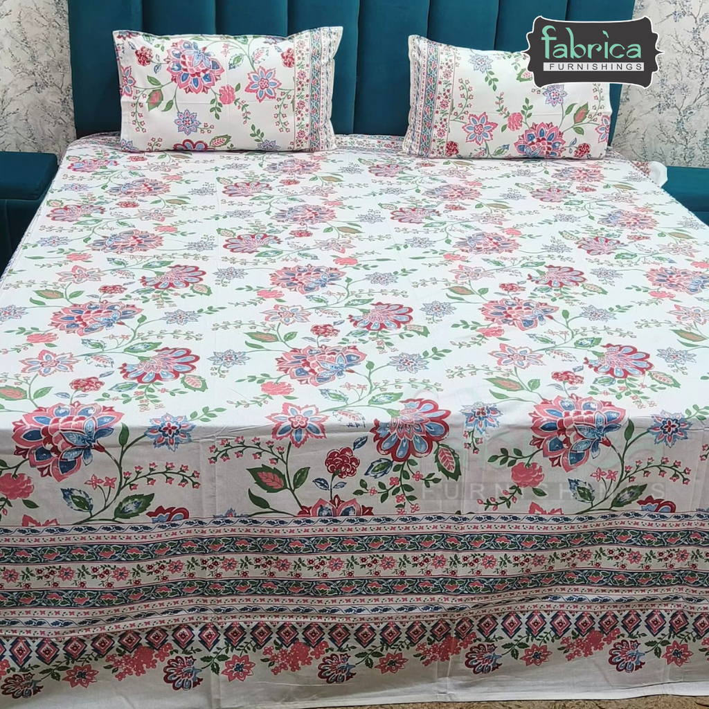 Shahi Printed Premium Pure Cotton Super Kingsize Bed Sheets(110*110) inches