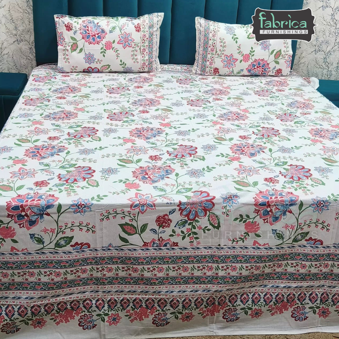 Shahi Printed Premium Pure Cotton Super Kingsize Bed Sheets(110*110) inches