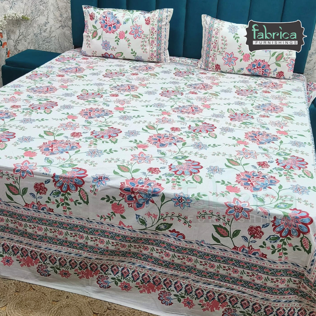 Shahi Printed Premium Pure Cotton Super Kingsize Bed Sheets(110*110) inches