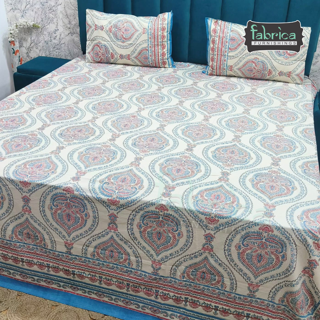 Shahi Printed Premium Pure Cotton Super Kingsize Bed Sheets(110*110) inches