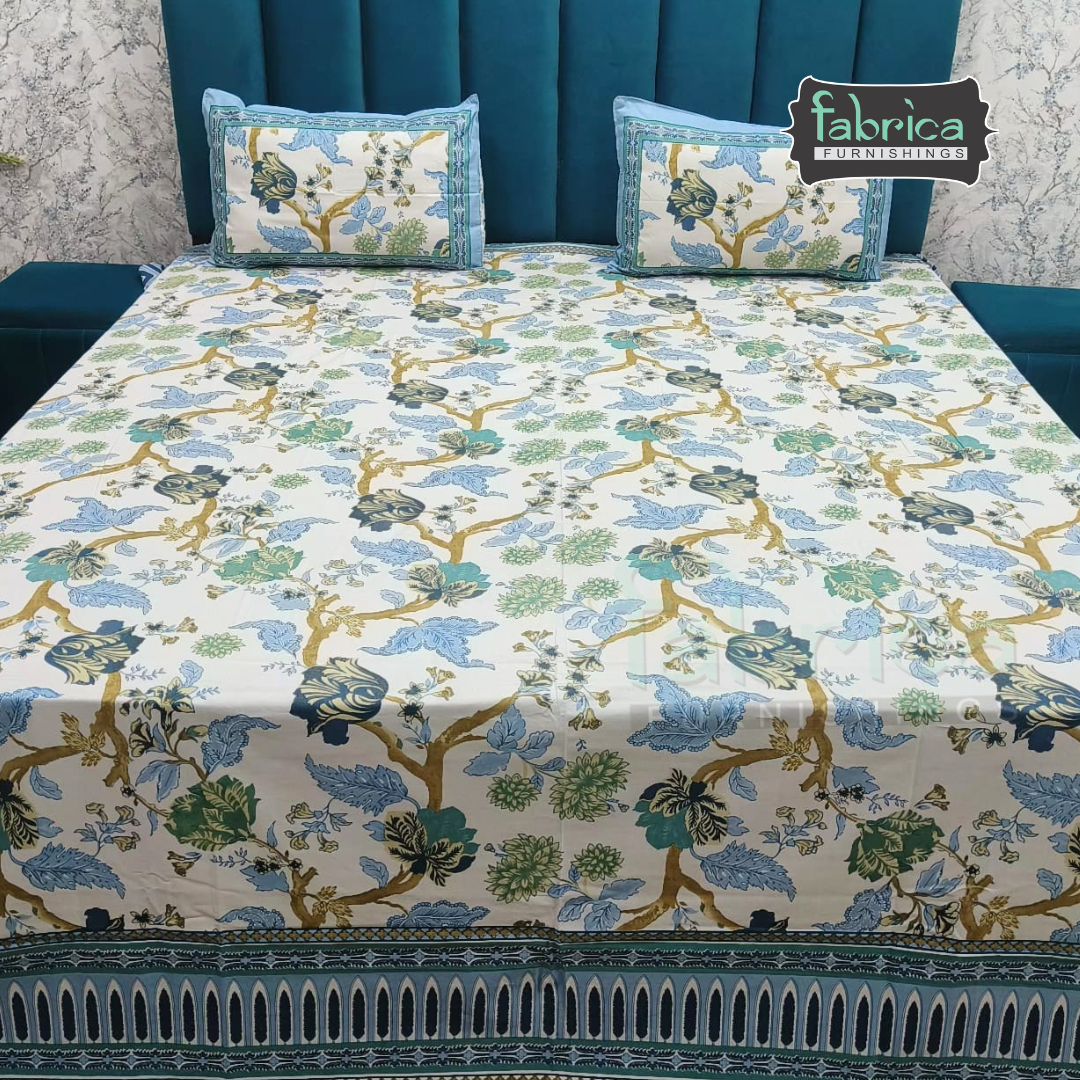 Shahi Printed Premium Pure Cotton Super Kingsize Bed Sheets(110*110) inches