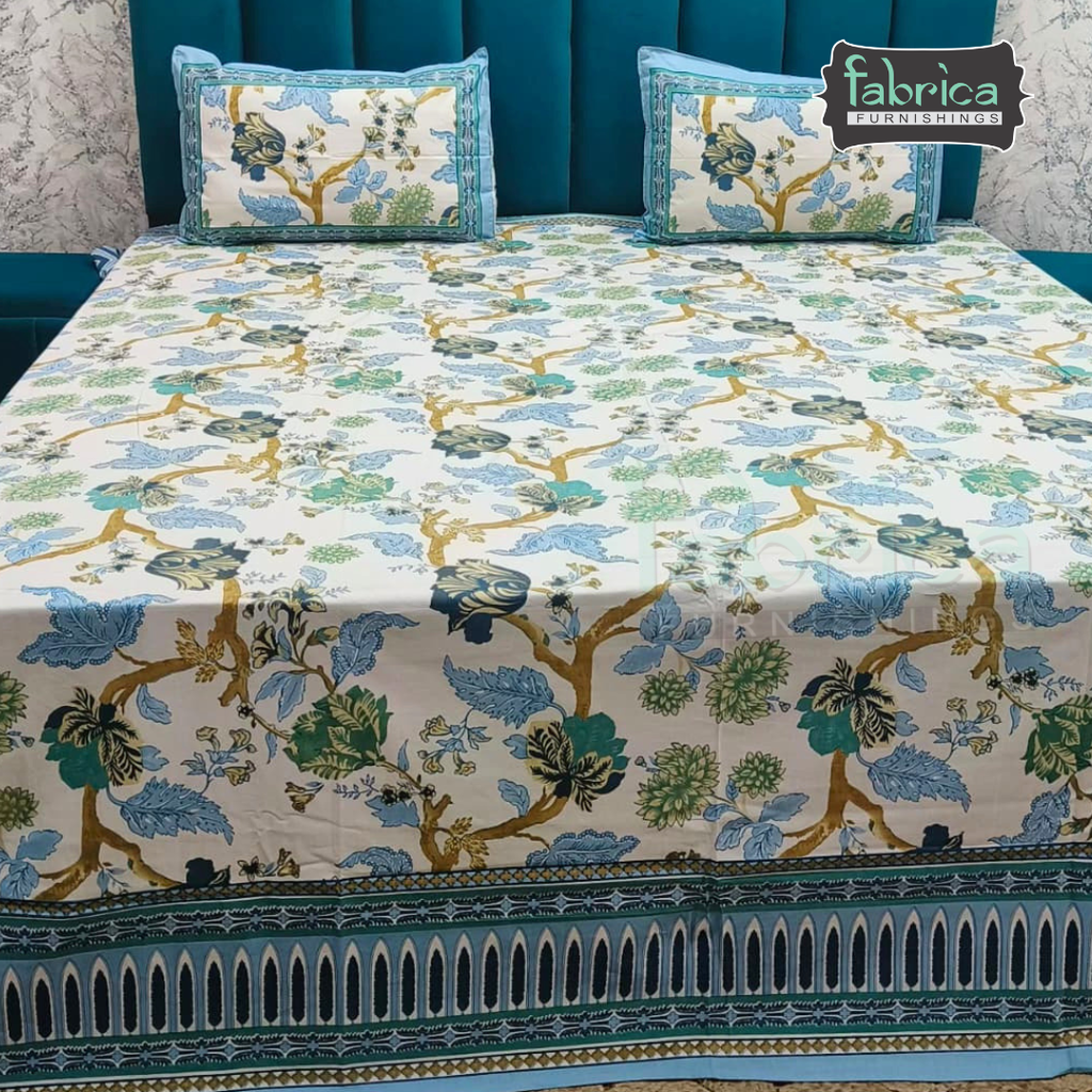 Shahi Printed Premium Pure Cotton Super Kingsize Bed Sheets(110*110) inches