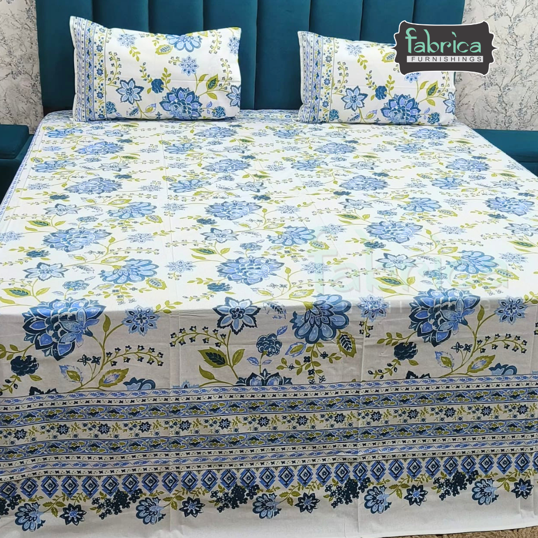 Shahi Printed Premium Pure Cotton Super Kingsize Bed Sheets(110*110) inches