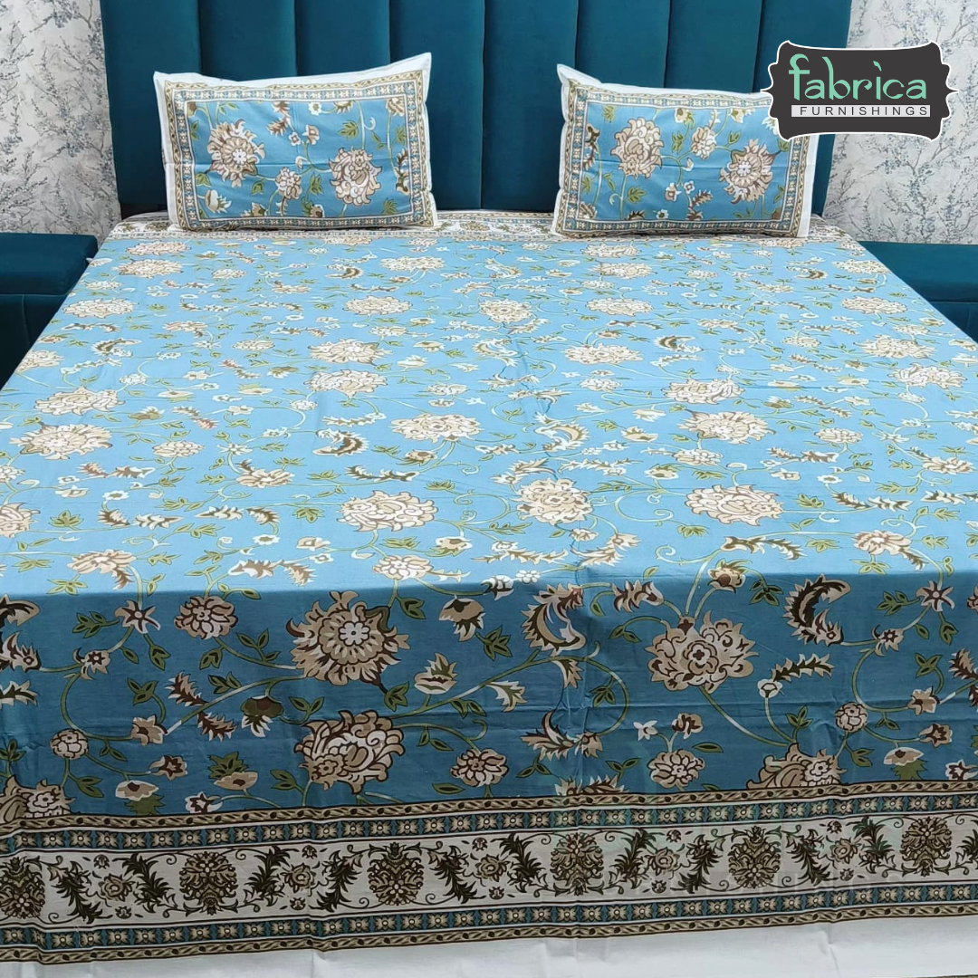 Shahi Printed Premium Pure Cotton Super Kingsize Bed Sheets(110*110) inches