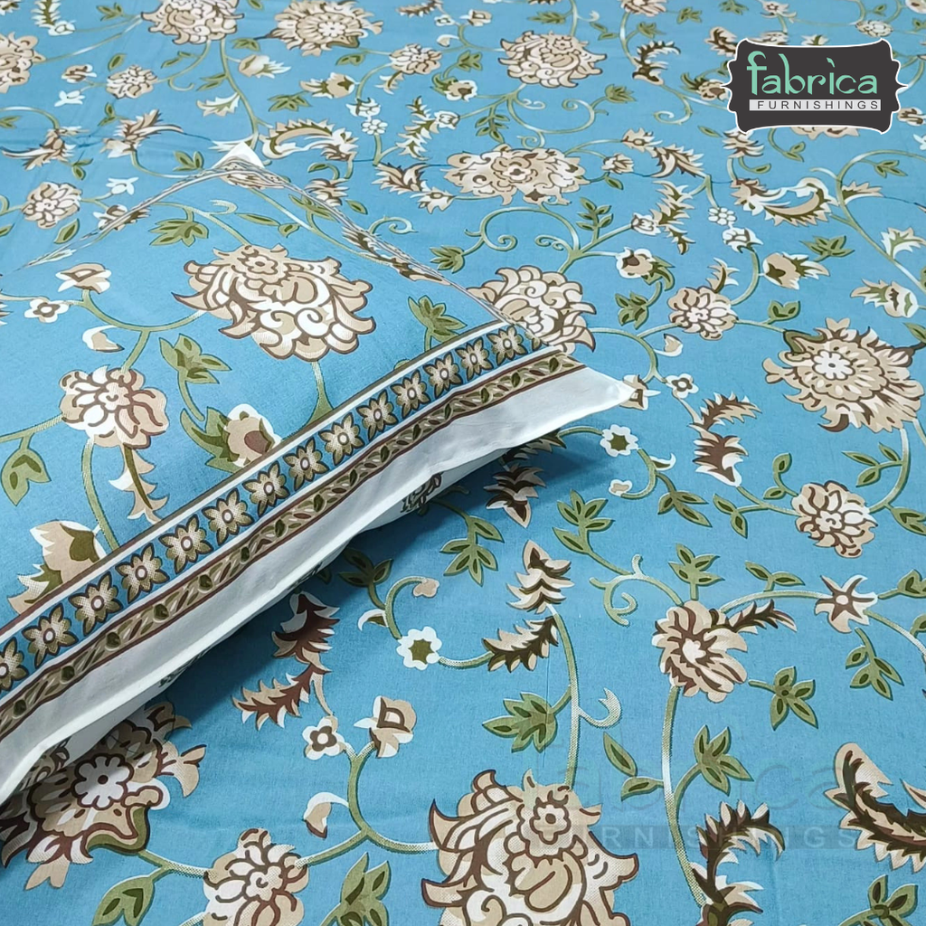 Shahi Printed Premium Pure Cotton Super Kingsize Bed Sheets(110*110) inches