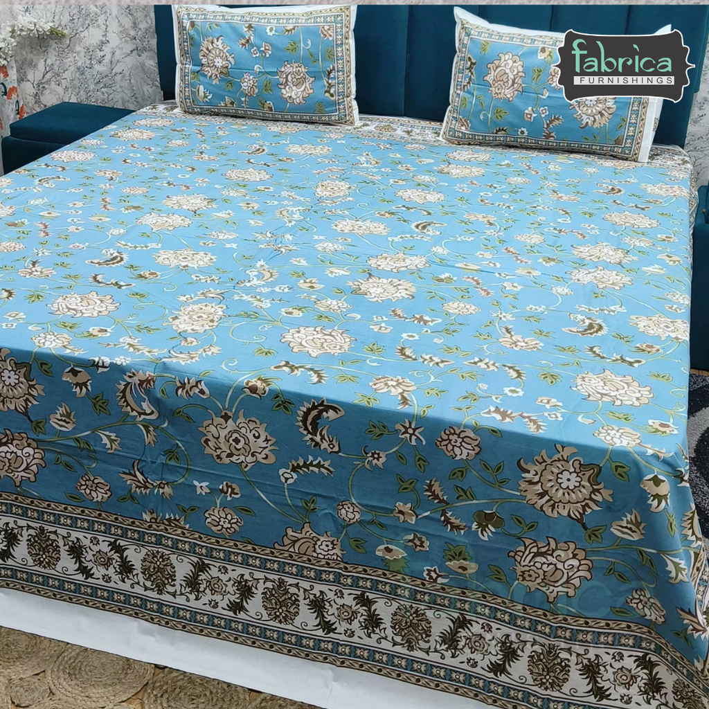 Shahi Printed Premium Pure Cotton Super Kingsize Bed Sheets(110*110) inches