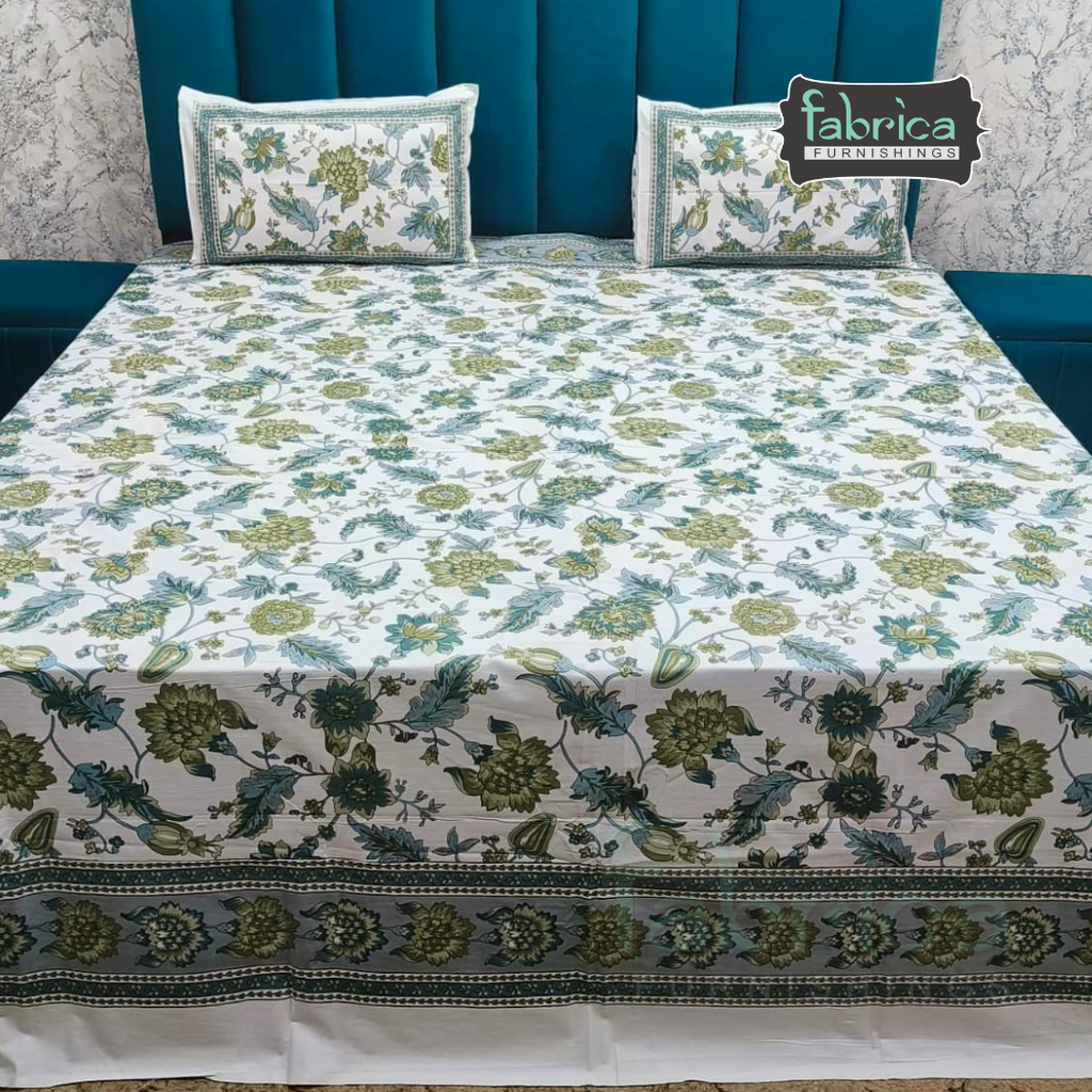 Shahi Printed Premium Pure Cotton Super Kingsize Bed Sheets(110*110) inches