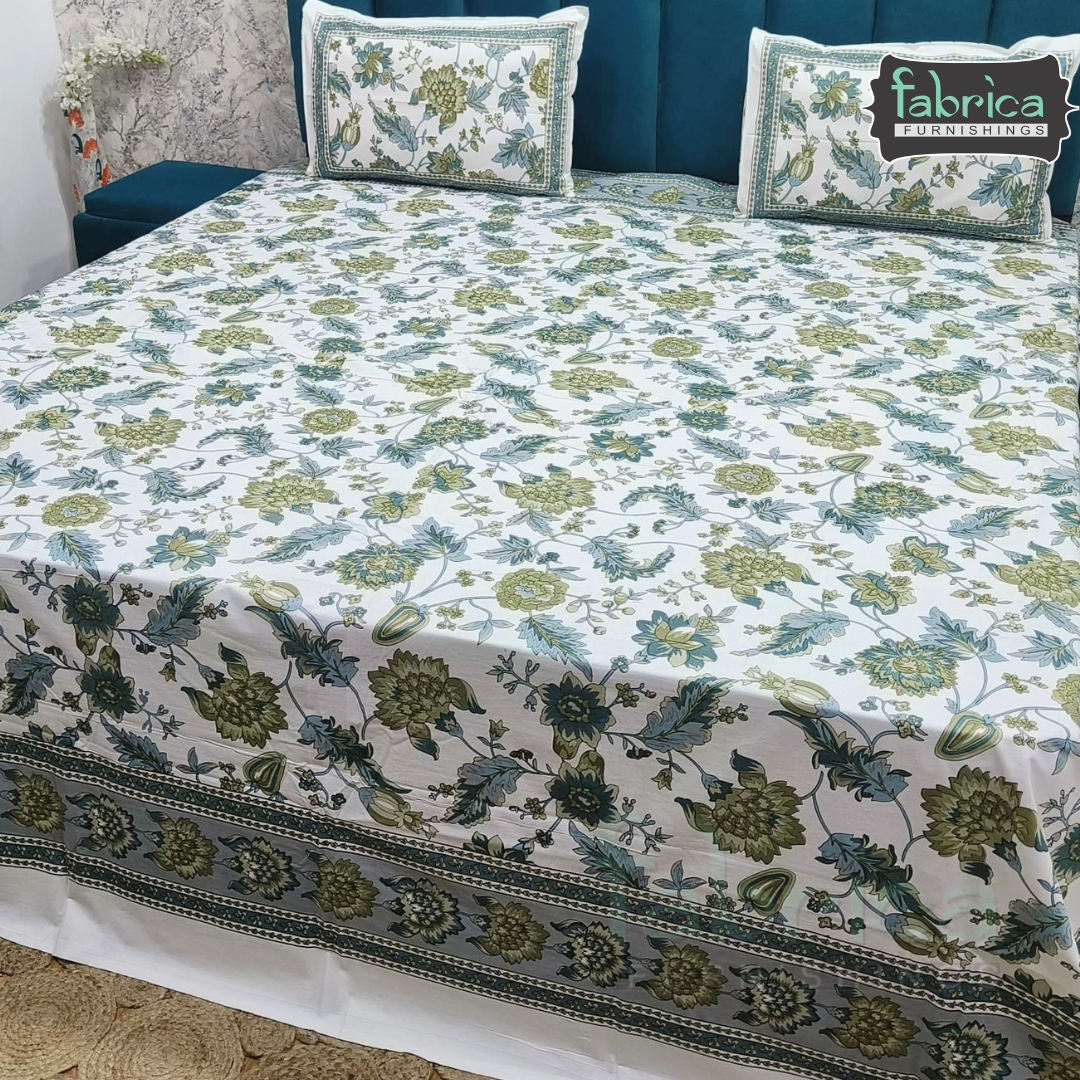 Shahi Printed Premium Pure Cotton Super Kingsize Bed Sheets(110*110) inches
