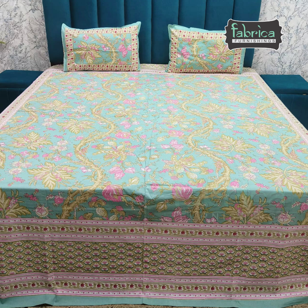 Shahi Printed Premium Pure Cotton Super Kingsize Bed Sheets(110*110) inches