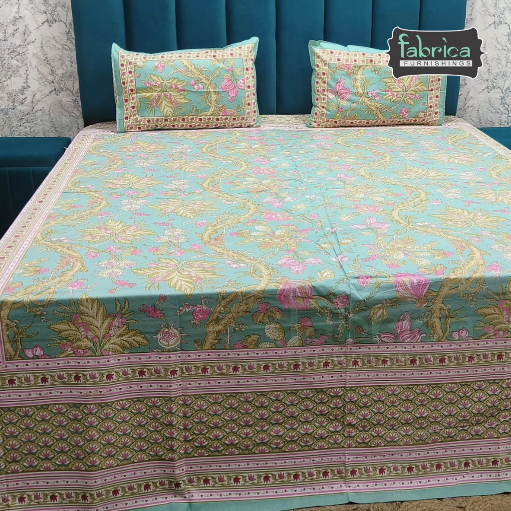 Shahi Printed Premium Pure Cotton Super Kingsize Bed Sheets(110*110) inches