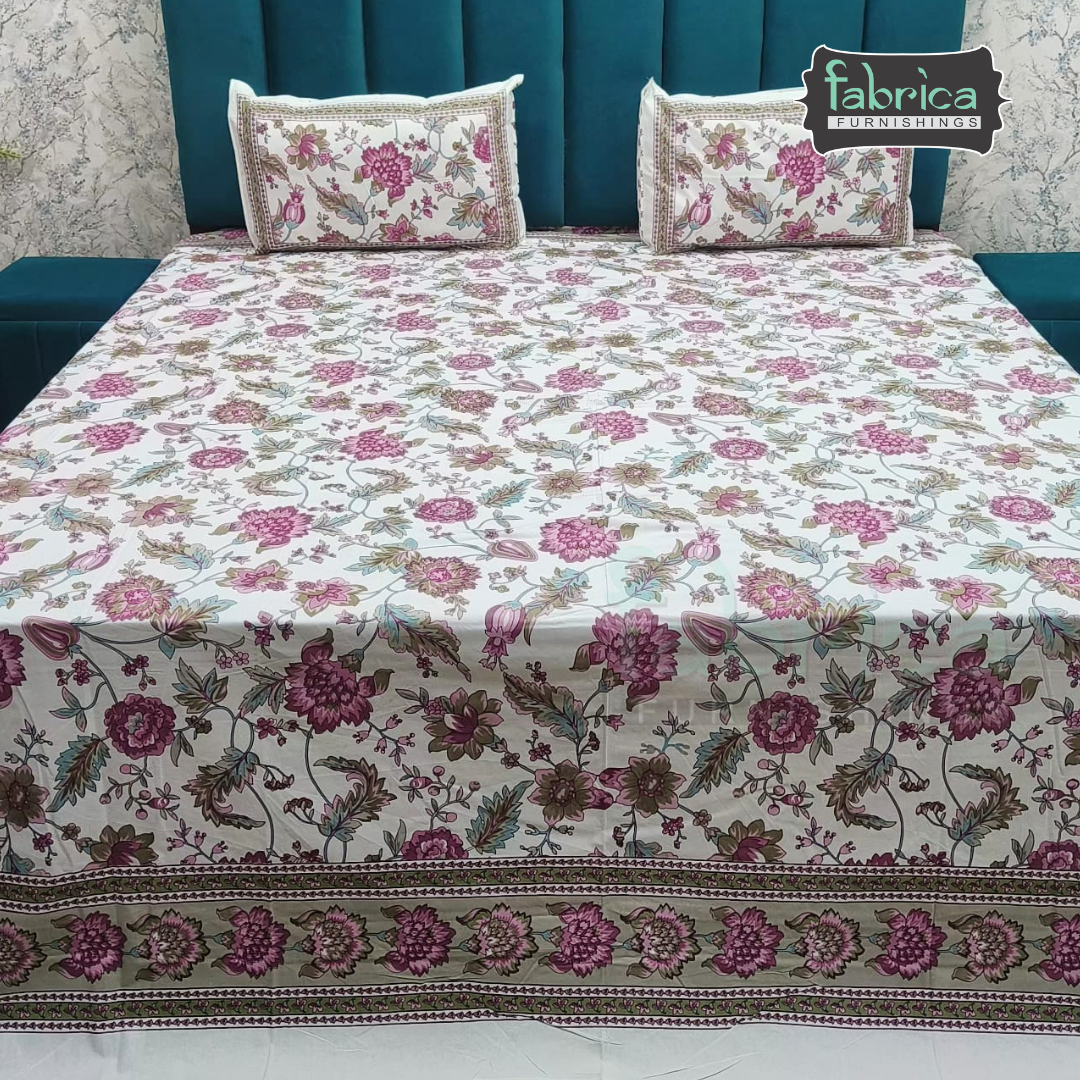 Shahi Printed Premium Pure Cotton Super Kingsize Bed Sheets(110*110) inches