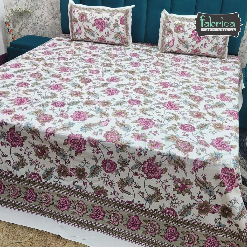 Shahi Printed Premium Pure Cotton Super Kingsize Bed Sheets(110*110) inches