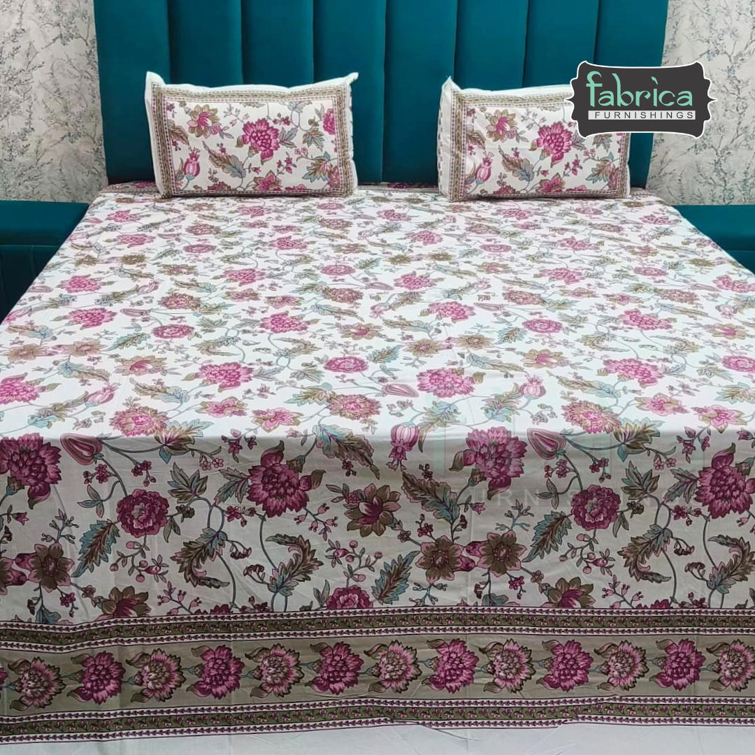 Shahi Printed Premium Pure Cotton Super Kingsize Bed Sheets(110*110) inches