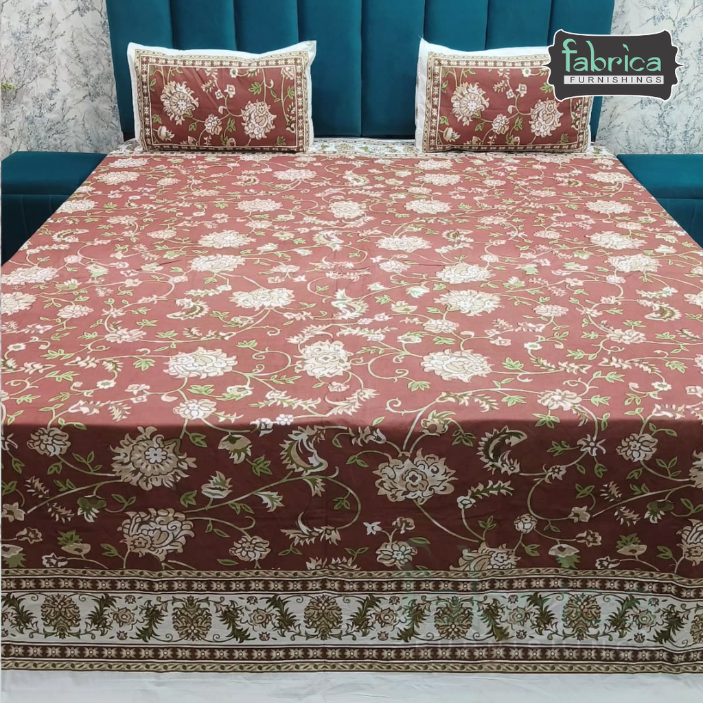 Shahi Printed Premium Pure Cotton Super Kingsize Bed Sheets(110*110) inches