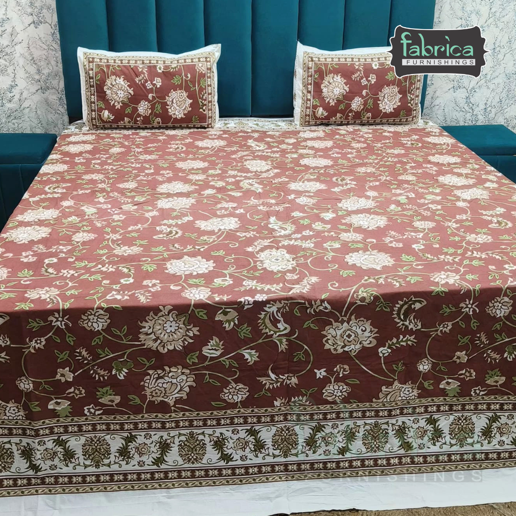 Shahi Printed Premium Pure Cotton Super Kingsize Bed Sheets(110*110) inches