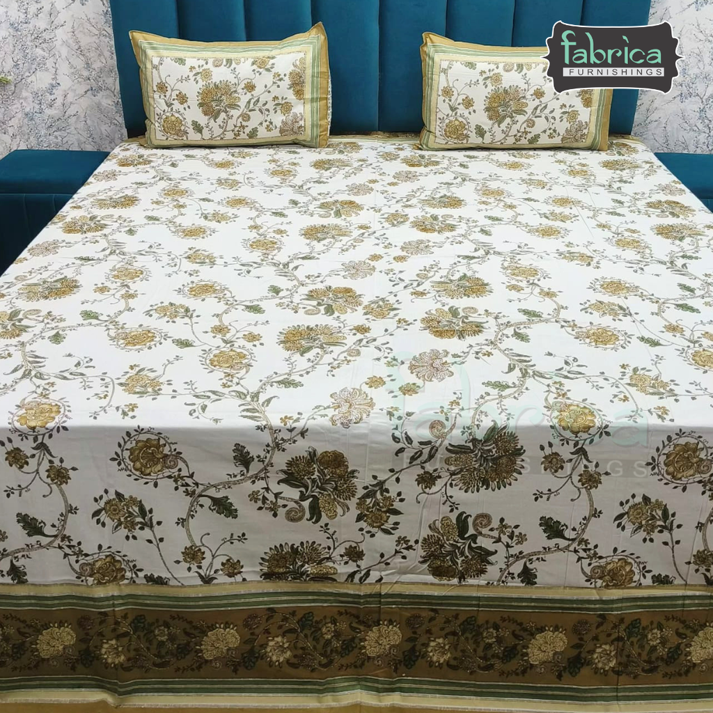 Shahi Printed Premium Pure Cotton Super Kingsize Bed Sheets(110*110) inches