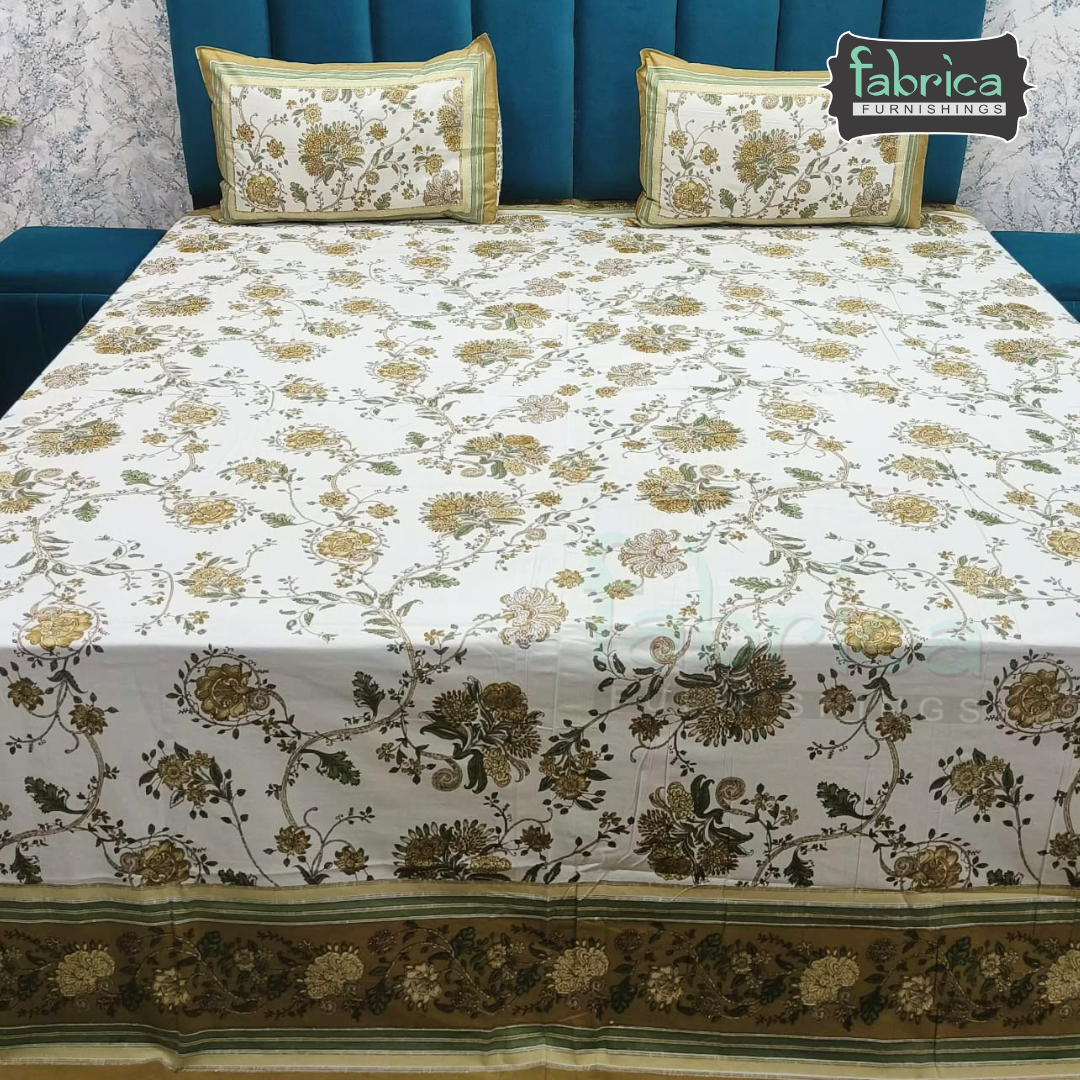 Shahi Printed Premium Pure Cotton Super Kingsize Bed Sheets(110*110) inches