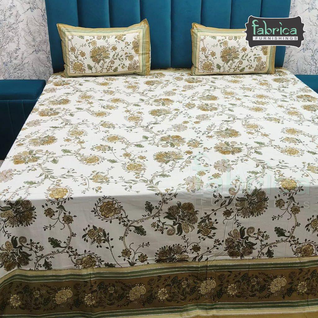 Shahi Printed Premium Pure Cotton Super Kingsize Bed Sheets(110*110) inches