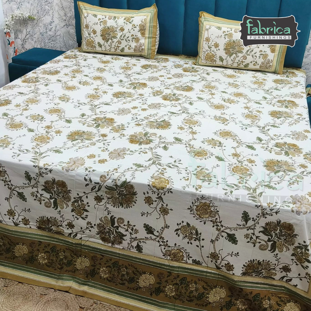 Shahi Printed Premium Pure Cotton Super Kingsize Bed Sheets(110*110) inches