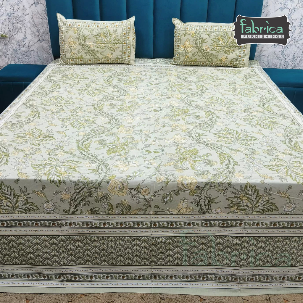 Shahi Printed Premium Pure Cotton Super Kingsize Bed Sheets(110*110) inches