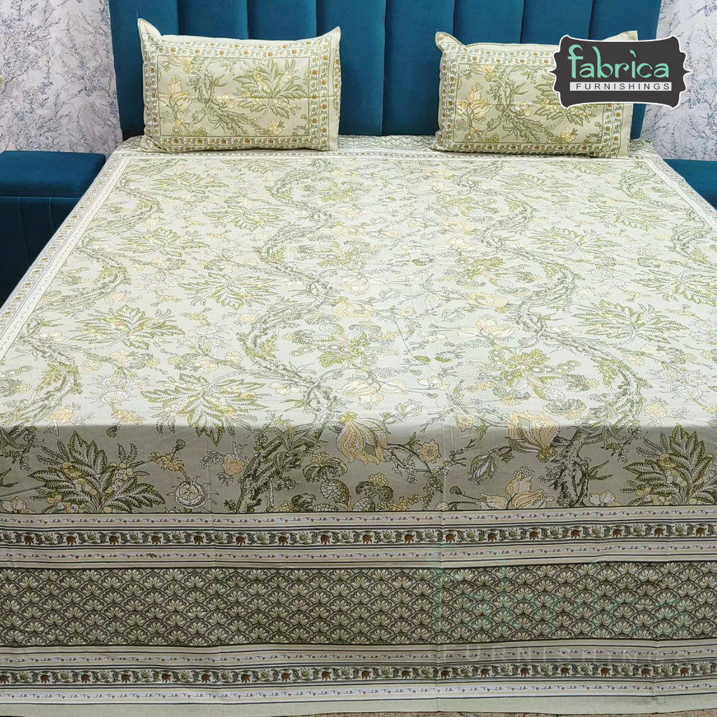 Shahi Printed Premium Pure Cotton Super Kingsize Bed Sheets(110*110) inches