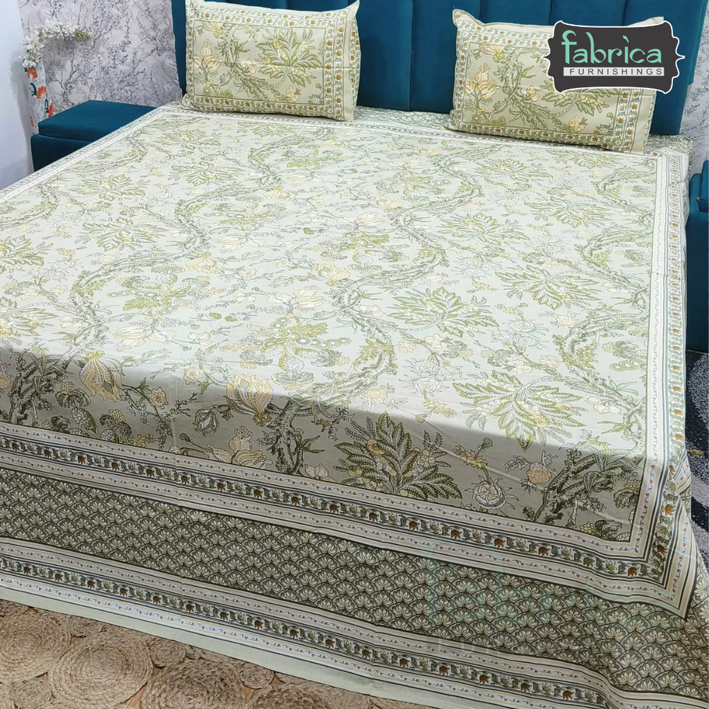 Shahi Printed Premium Pure Cotton Super Kingsize Bed Sheets(110*110) inches