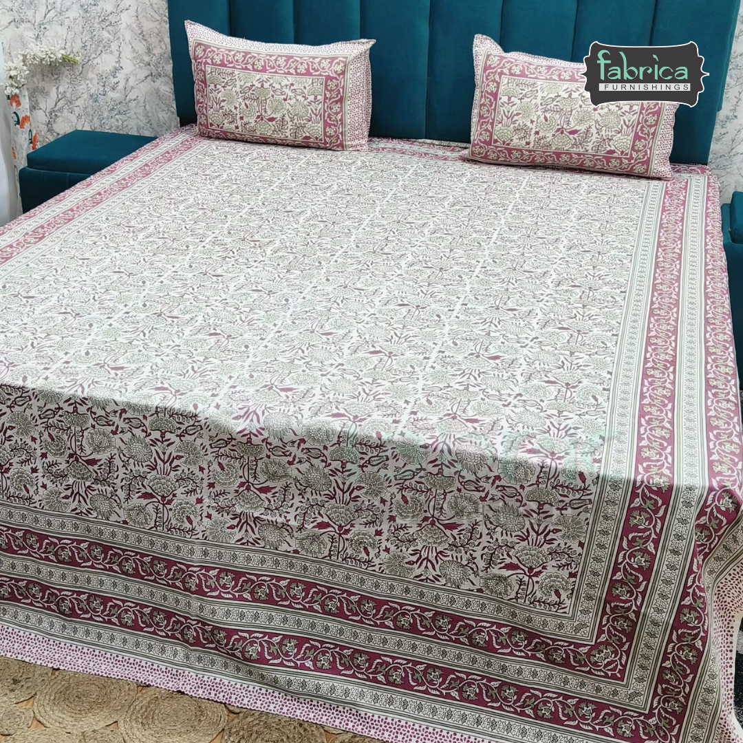 Royal Rajasthani Handblock Print pure Cotton Double Bed Sheets