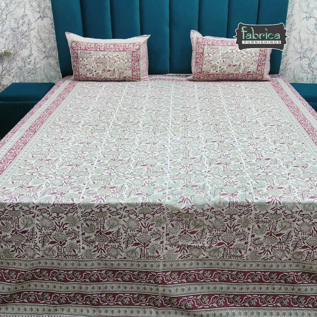 Royal Rajasthani Handblock Print pure Cotton Double Bed Sheets