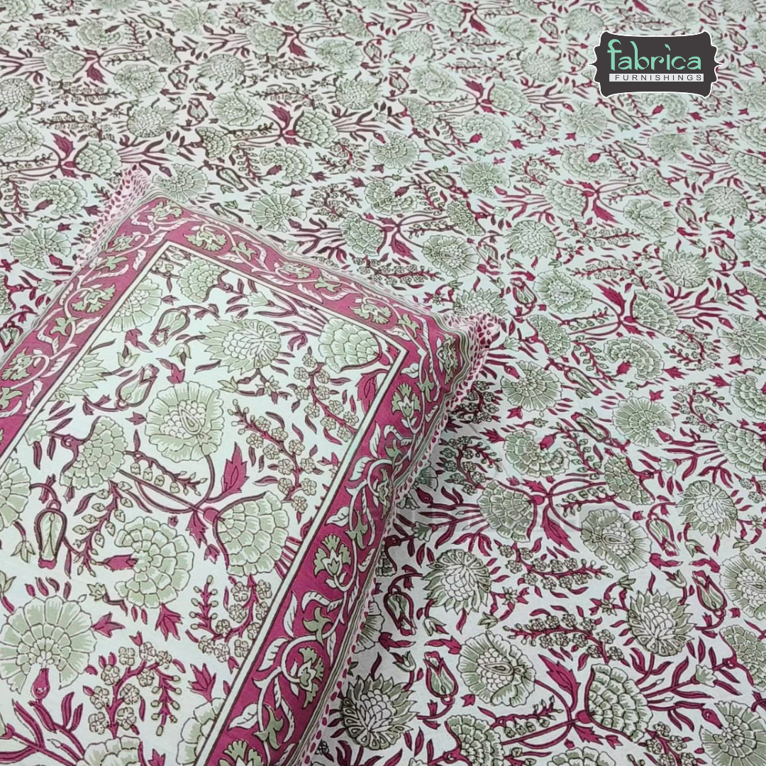 Royal Rajasthani Handblock Print pure Cotton Double Bed Sheets