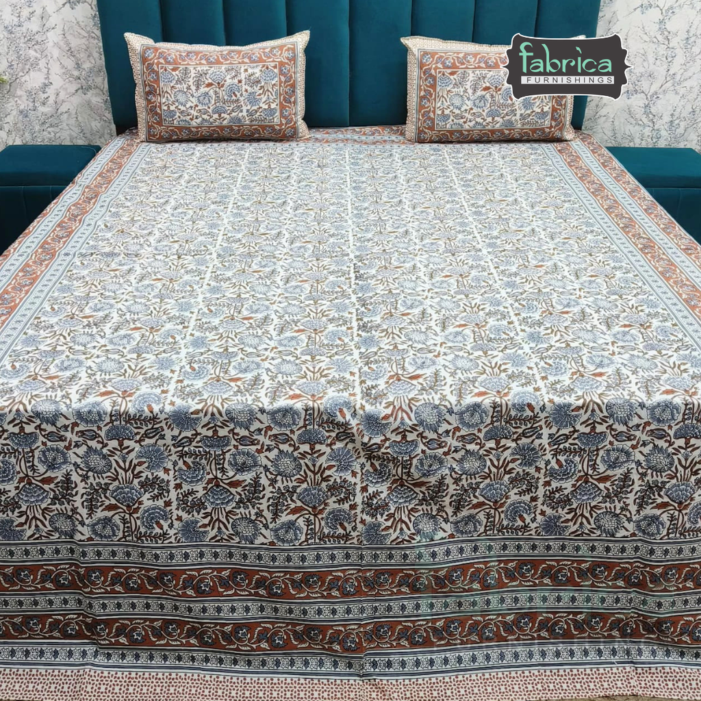Royal Rajasthani Handblock Print pure Cotton Double Bed Sheets