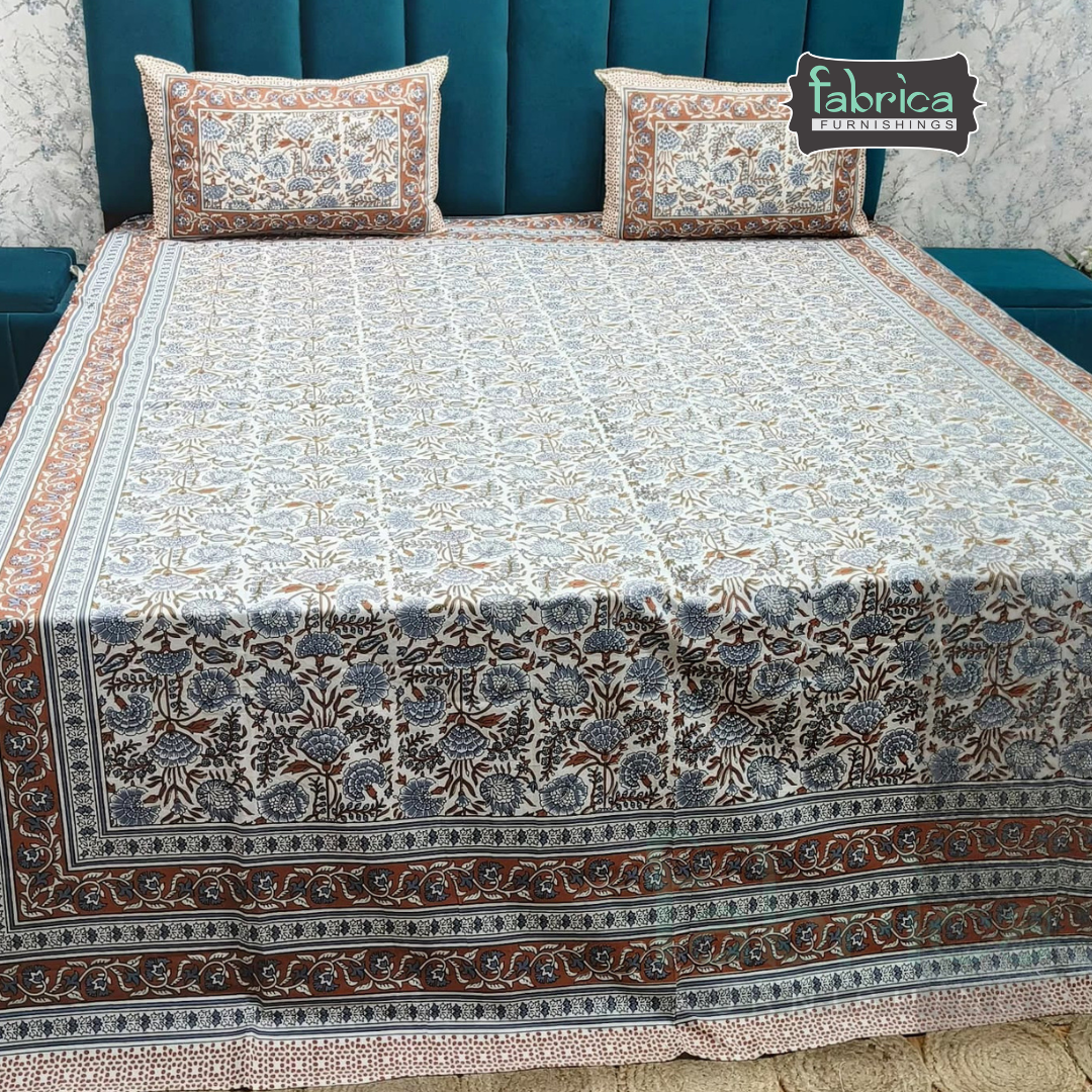 Royal Rajasthani Handblock Print pure Cotton Double Bed Sheets