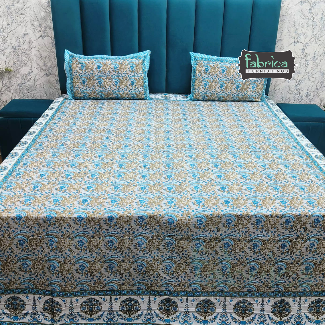 Royal Rajasthani Handblock Print pure Cotton Double Bed Sheets