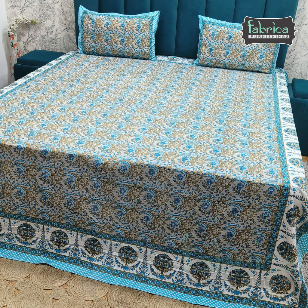 Royal Rajasthani Handblock Print pure Cotton Double Bed Sheets