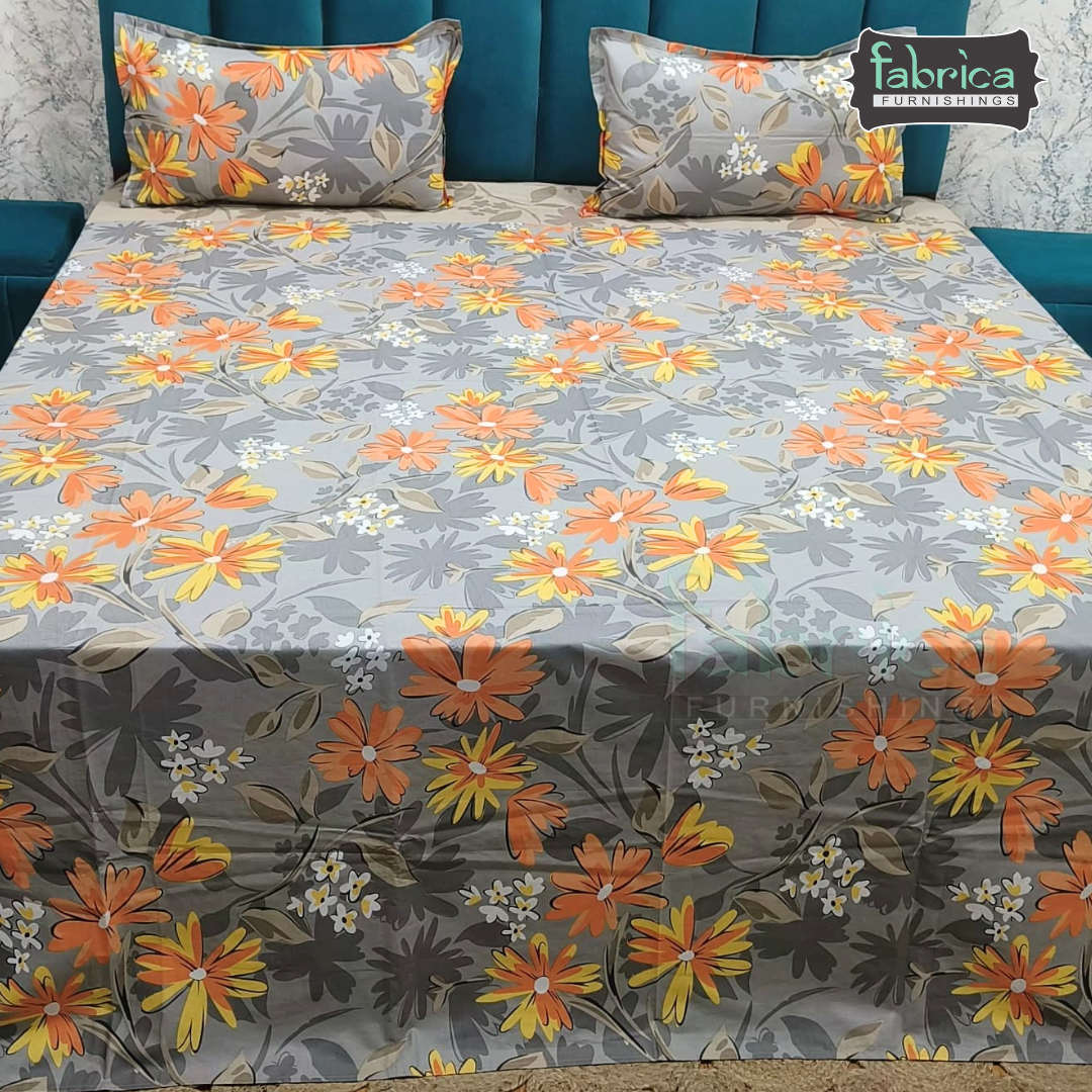 Pearl Print Premium Pure Cotton king Size Bedsheet