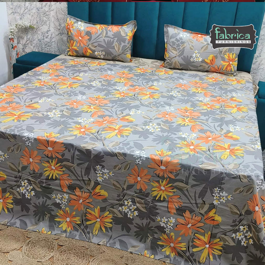 Pearl Print Premium Pure Cotton king Size Bedsheet