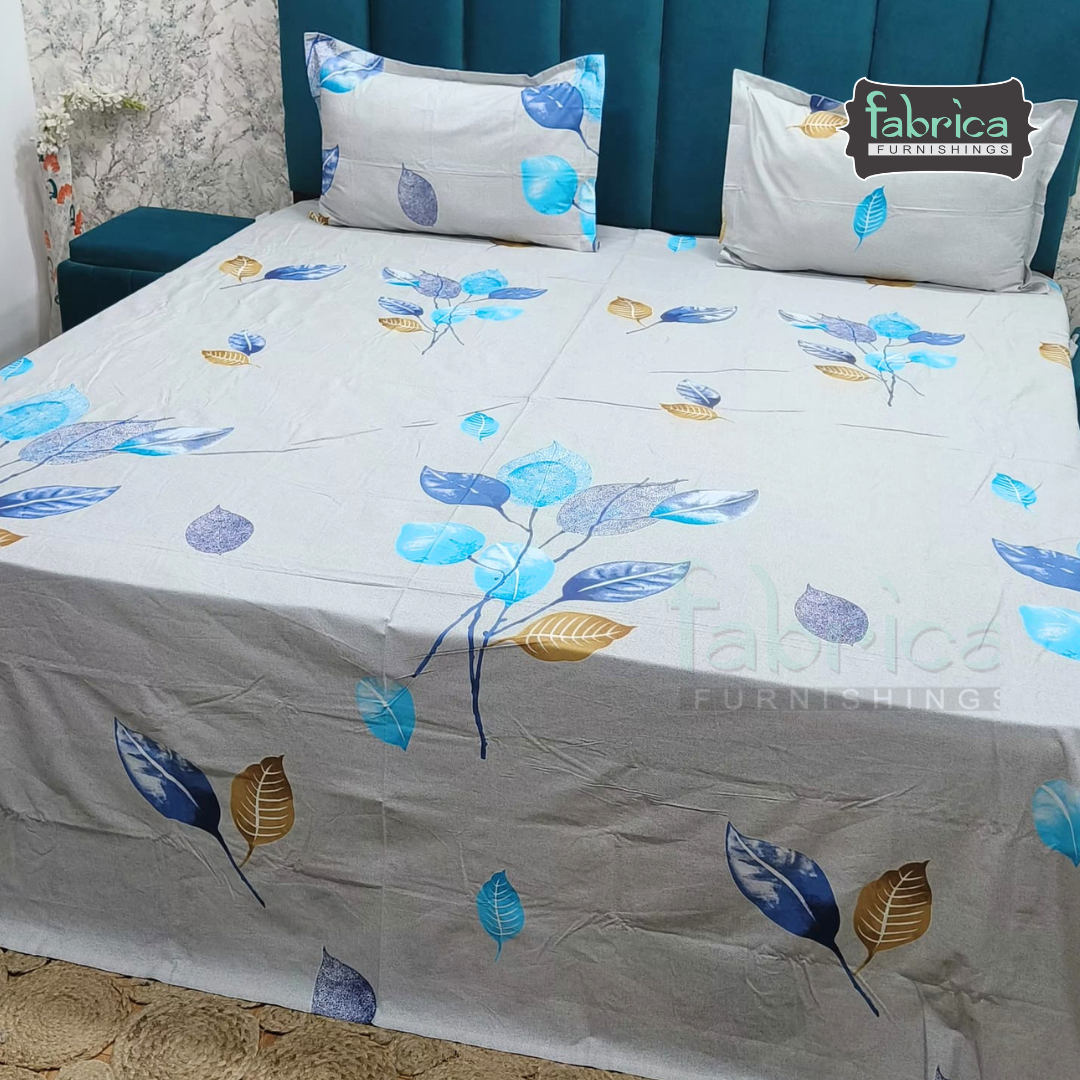 Pearl Print Premium Pure Cotton king Size Bedsheet
