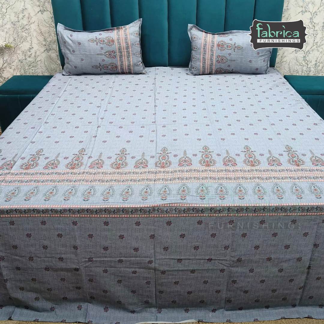 Pearl Print Premium Pure Cotton king Size Bedsheet