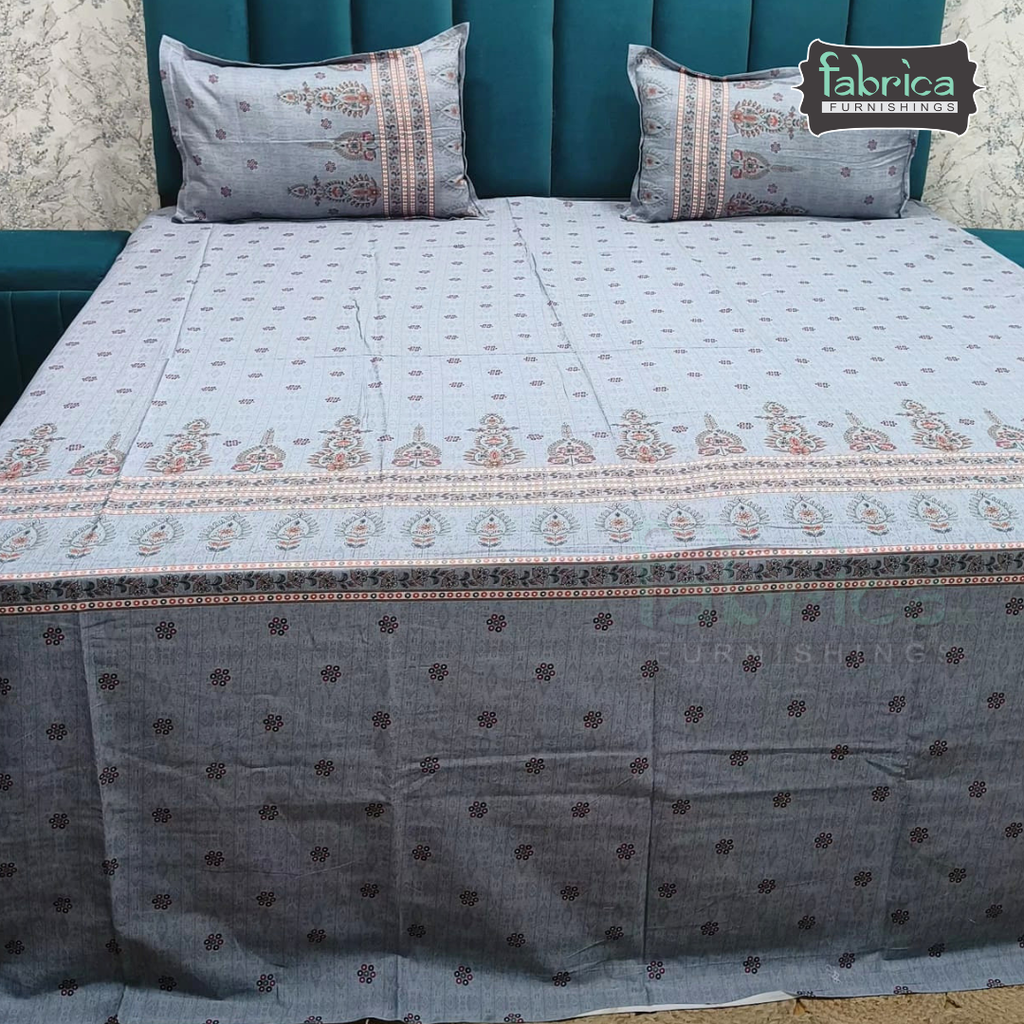 Pearl Print Premium Pure Cotton king Size Bedsheet