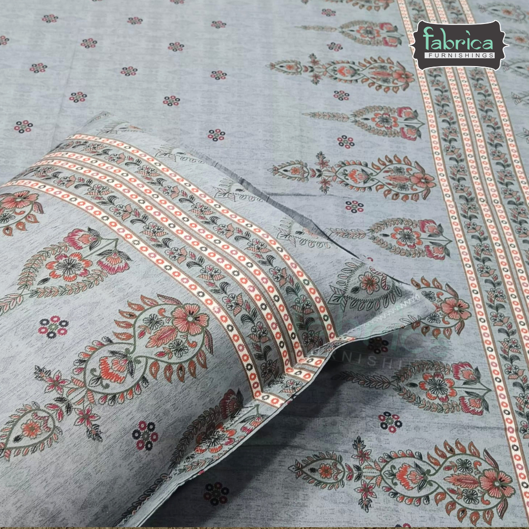 Pearl Print Premium Pure Cotton king Size Bedsheet