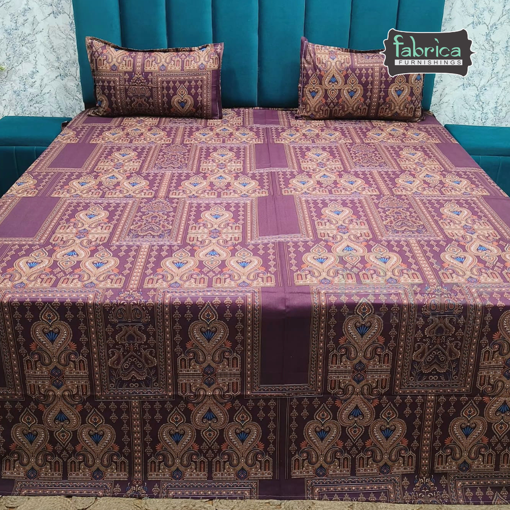 Pearl Print Premium Pure Cotton king Size Bedsheet