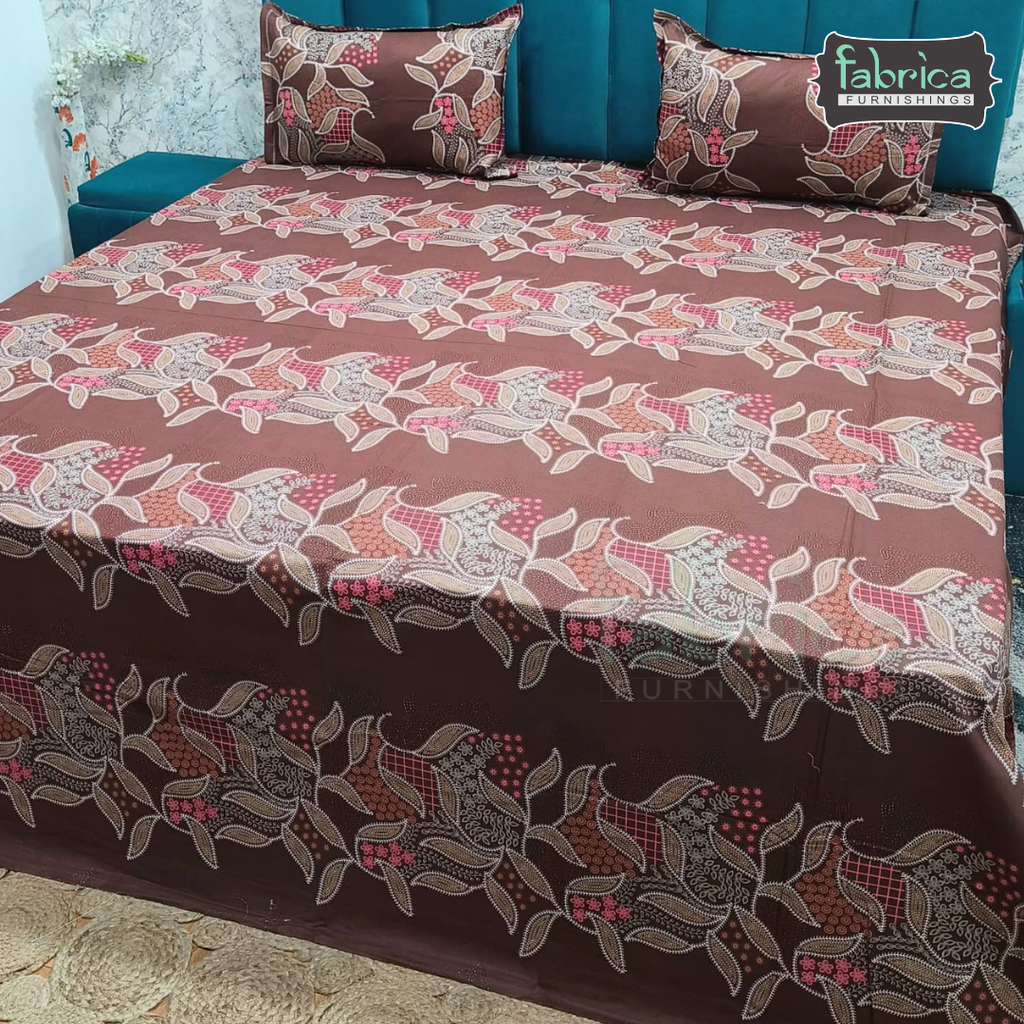 Pearl Print Premium Pure Cotton king Size Bedsheet
