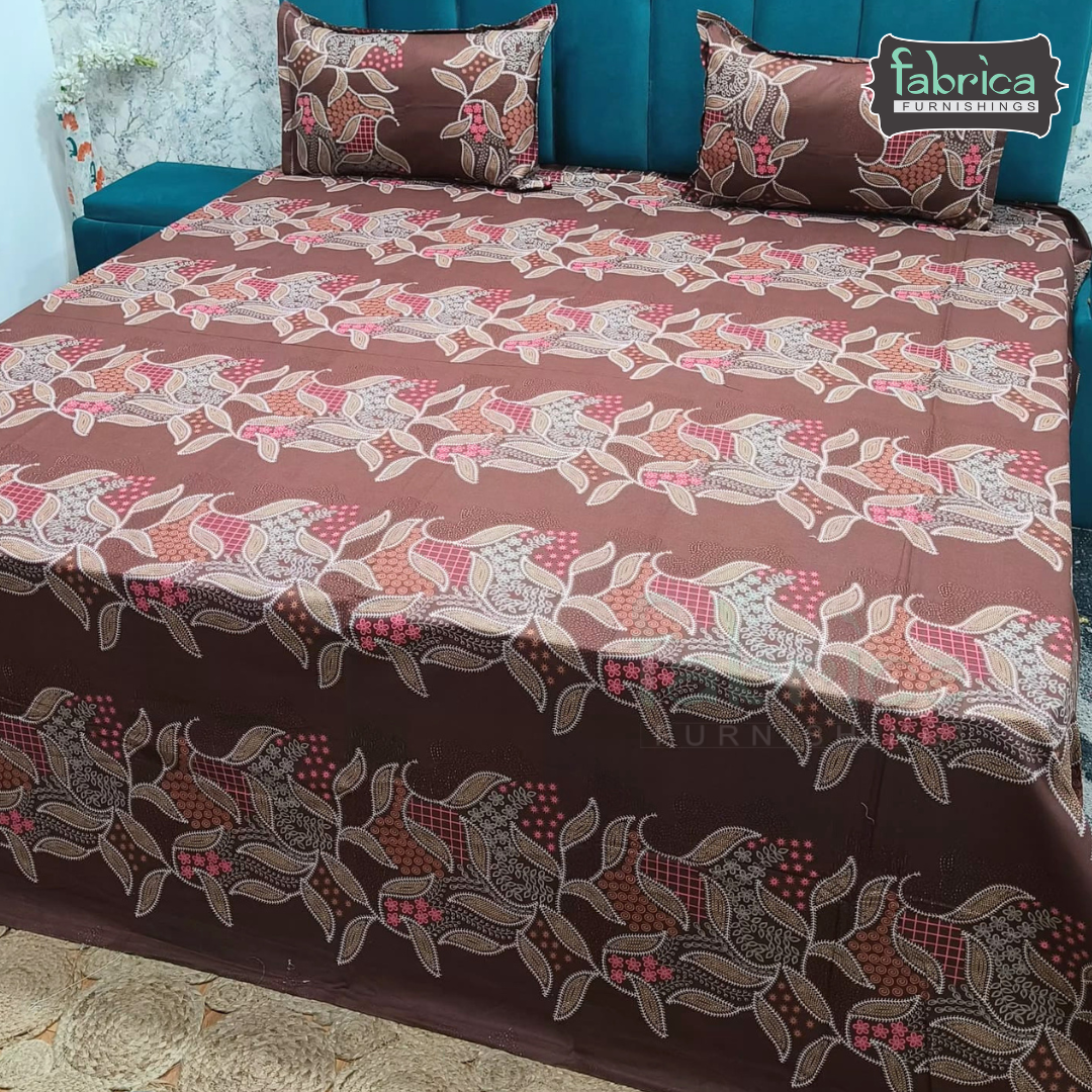 Pearl Print Premium Pure Cotton king Size Bedsheet